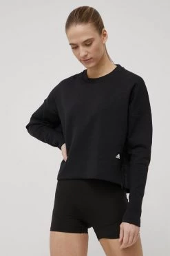 Γυναικεία Χωρίς φερμουάρ Μπλούζα Adidas Performance χρώμα: μαύρο,