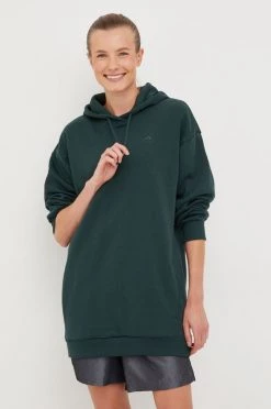 Γυναικεία Χωρίς φερμουάρ Μπλούζα Adidas Performance πράσινο, με κουκούλα