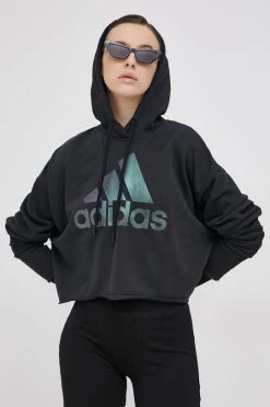 Γυναικεία Χωρίς φερμουάρ Μπλούζα Adidas Performance χρώμα: μαύρο