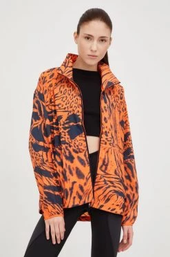 Γυναικεία Κοντά μπουφάν Αντιανεμικό Adidas Performance Fast Running πορτοκαλί