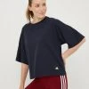 Γυναικεία Κοντομάνικο Βαμβακερό μπλουζάκι Adidas Performance ναυτικό μπλε