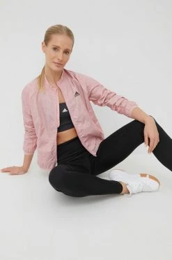 Γυναικεία Κοντά μπουφάν Αντιανεμικό Adidas Performance Run Fast ροζ