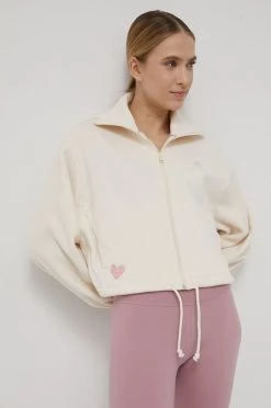 Γυναικεία Με φερμουάρ Μπλούζα Adidas Performance χρώμα: μπεζ,