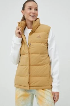 Γυναικεία Γιλέκα Αμάνικο από πούπουλα Adidas Performance χρώμα: μπεζ