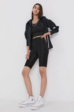 Γυναικεία Με φερμουάρ Μπλούζα Adidas Performance χρώμα: μαύρο