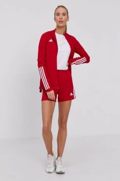 Γυναικεία Με φερμουάρ Μπλούζα Adidas Performance χρώμα: κόκκινο