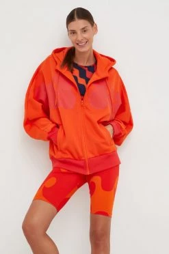 Γυναικεία Με φερμουάρ Μπλούζα Adidas Performance πορτοκαλί