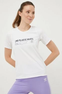 Γυναικεία Κοντομάνικο Μπλουζάκι για τρέξιμο Adidas Performance Run For The Ocean άσπρο