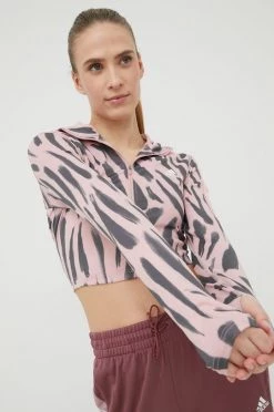 Γυναικεία Με φερμουάρ Φούτερ για τζόκινγκ Adidas Performance Run Icon ροζ