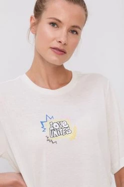 Γυναικεία Κοντομάνικο Μπλουζάκι Adidas Performance χρώμα: κρεμ -Συμφωνίεςa didas Performance Κατάστημα unnamed file 2418