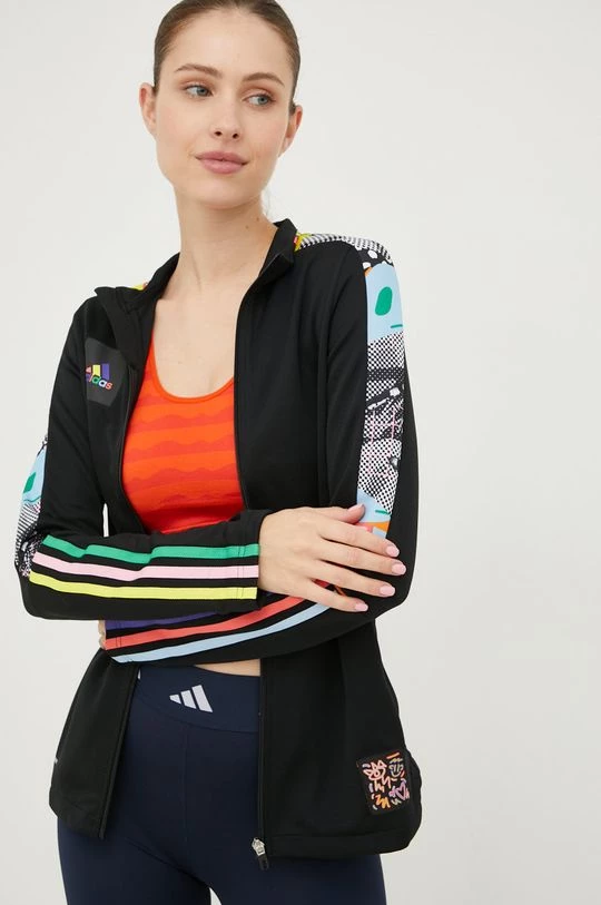 Γυναικεία Με φερμουάρ Φούτερ προπόνησης Adidas Performance Pride μαύρο 5 Γυναικεία Με φερμουάρ Φούτερ προπόνησης Adidas Performance Pride μαύρο - Image 3