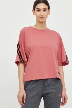 Γυναικεία Κοντομάνικο Βαμβακερό μπλουζάκι Adidas Performance ροζ