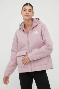 Γυναικεία Κοντά μπουφάν Μπουφάν Adidas Performance μοβ,