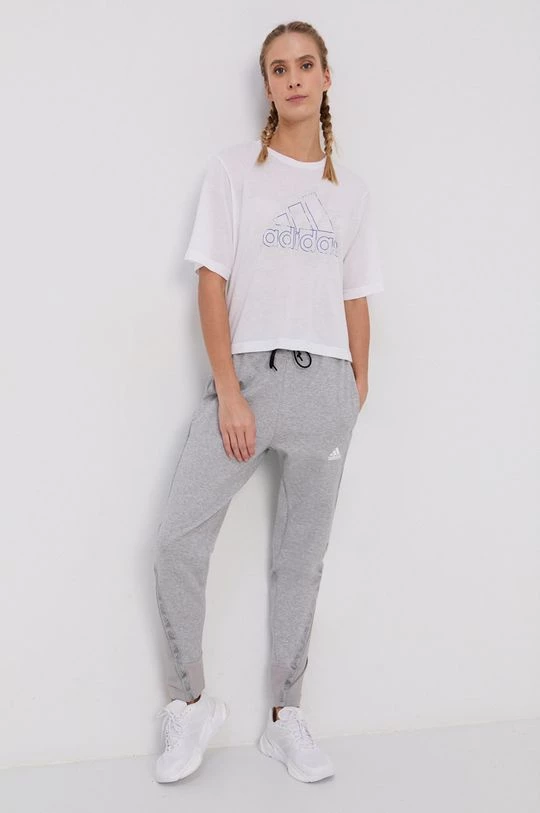 Γυναικεία Κοντομάνικο Μπλουζάκι Adidas Performance χρώμα: άσπρο 4 Γυναικεία Κοντομάνικο Μπλουζάκι Adidas Performance χρώμα: άσπρο - Image 2