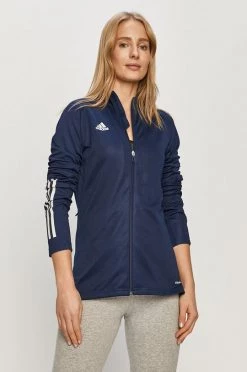 Γυναικεία Με φερμουάρ Adidas Performance - Μπλούζα σκούρο μπλε