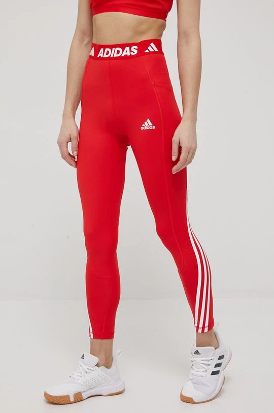 Γυναικεία Κολάν προπόνησης Adidas Performance 3-stripes χρώμα: κόκκινο 4 Γυναικεία Κολάν προπόνησης Adidas Performance 3-stripes χρώμα: κόκκινο - Image 2