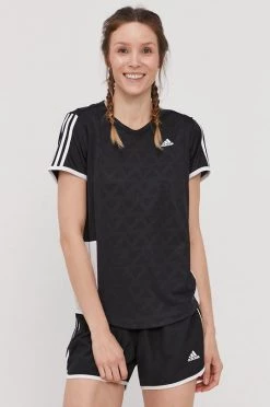 Γυναικεία Κοντομάνικο Μπλουζάκι Adidas Performance χρώμα: μαύρο