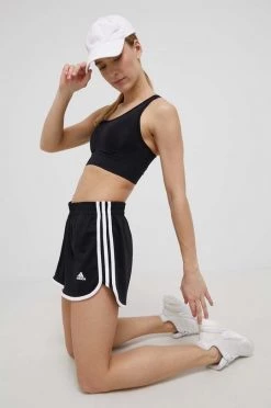 Γυναικεία Σορτς τρεξίματος Adidas Performance χρώμα: μαύρο,