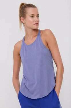 Γυναικεία Αμάνικος Top Adidas Performance χρώμα: μοβ