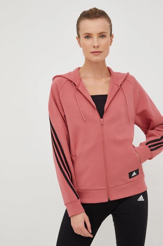 Γυναικεία Με φερμουάρ Μπλούζα Adidas Performance ροζ, με κουκούλα 4 Γυναικεία Με φερμουάρ Μπλούζα Adidas Performance ροζ, με κουκούλα - Image 2