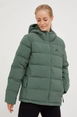 Γυναικεία Κοντά μπουφάν Μπουφάν με επένδυση από πούπουλα Adidas Performance πράσινο,