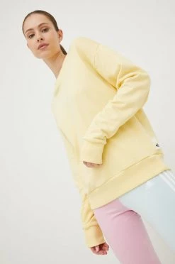 Γυναικεία Χωρίς φερμουάρ Βαμβακερή μπλούζα Adidas Performance χρώμα: κίτρινο,