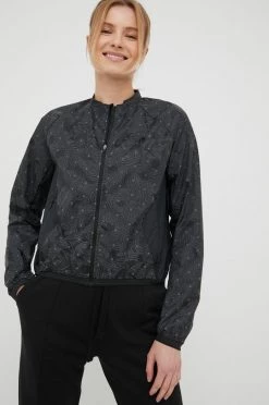 Γυναικεία Κοντά μπουφάν Μπουφάν για τρέξιμο Adidas Performance Run Fast μαύρο