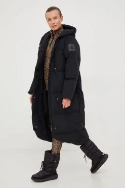 Γυναικεία Μακριά μπουφάν Μπουφάν με επένδυση από πούπουλα Adidas Performance μαύρο,