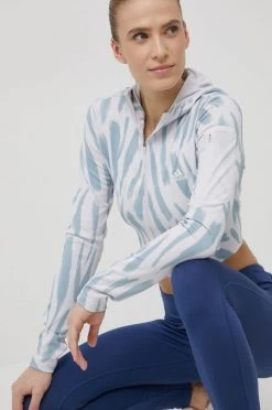 Γυναικεία Με φερμουάρ Φούτερ για τζόκινγκ Adidas Performance Run Icon χρώμα: γκρι,